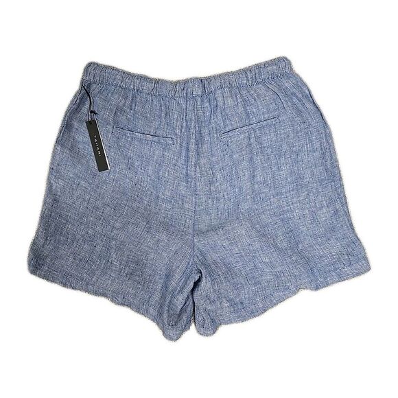 Women's Tahari 100% Linen Shorts 6" Pockets Heathered Blue Women’s Size 1X NWT - Picture 2 of 7